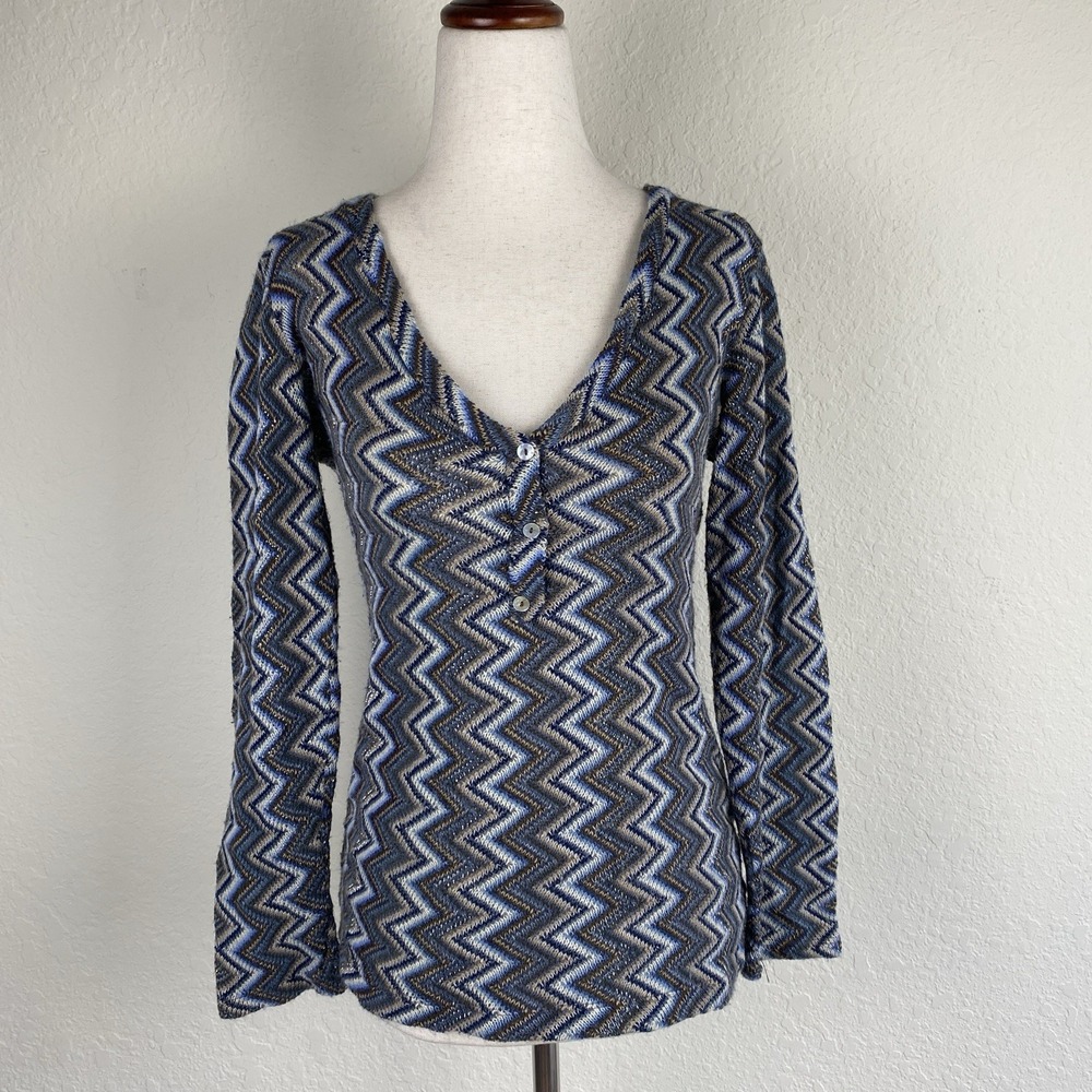 Vtg Sweet Pea M Henley Top Fairy Twilight Elena Gilbert Knit Y2k 90s Long Sleeve